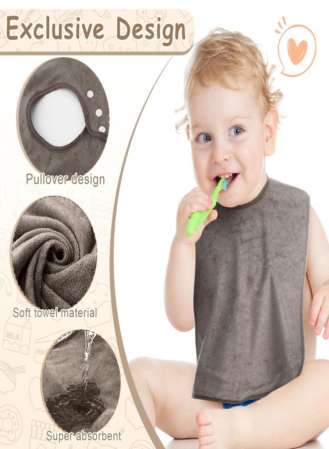 Hercicy Full Coverage Pullover Toddler Baby Bibs Terry Cloth Bibs with Snap Button for 0-4 Years Unisex Feeding Drooling(Classic,5 Pcs) - Image 3