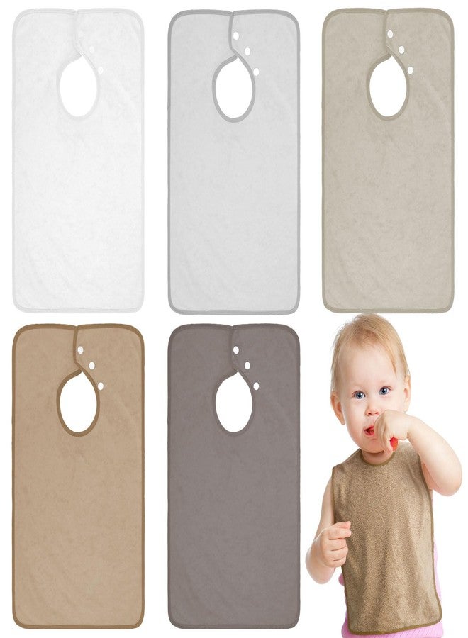 Hercicy Full Coverage Pullover Toddler Baby Bibs Terry Cloth Bibs with Snap Button for 0-4 Years Unisex Feeding Drooling(Classic,5 Pcs) - Image 1