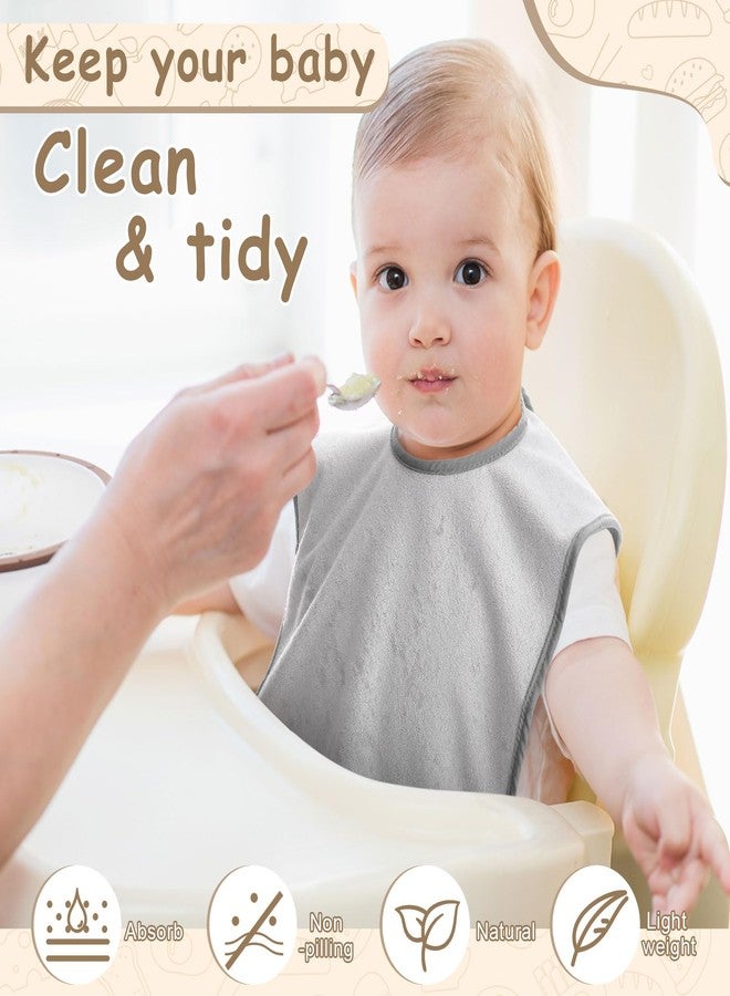 Hercicy Full Coverage Pullover Toddler Baby Bibs Terry Cloth Bibs with Snap Button for 0-4 Years Unisex Feeding Drooling(Classic,5 Pcs) - Image 5