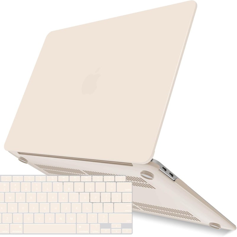 I Benzer Compatible with New MacBook Air 13 inch Case 2022 2021 2020 M1 A2337 A2179 A1932, Plastic Hard Shell Case with Keyboard Cover for Mac Retina Display with Touch ID, Nude, AT13-NU+1 - Image 1