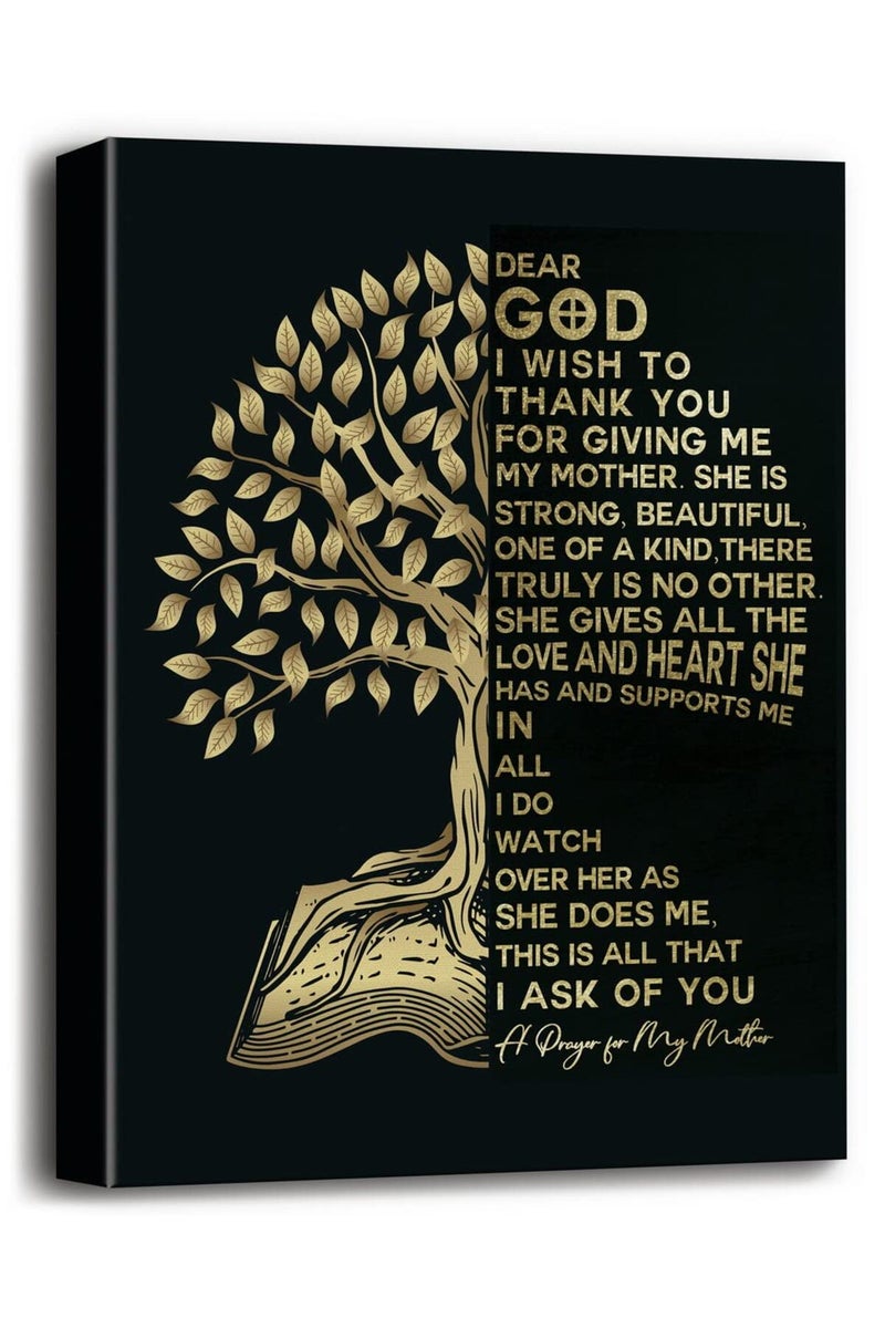 WKYAER Inspirational Canvas Wall Art - A Prayer for My Mother - Image 1