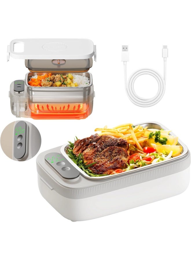 VVU&CCO FH-3 Cordless Heated Lunch Box - 1L Stainless Steel, 18W Rapid Heating, 7-Timer Self-Heating, for Office, Travel, or Outdoor Use - Image 1