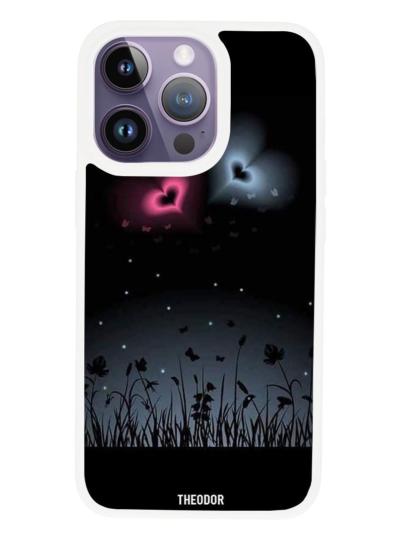 Theodor Protective Case Anti Scratch Shock Proof Cover For APPLE IPHONE 14 PRO MAX Two Hearts (2) (White Bumper) - Image 1