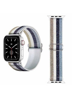 Funky Adjustable Braided Solo Band for Apple Watch Series 1/2/3/4/5/6/SE 40/38mm White/Blue