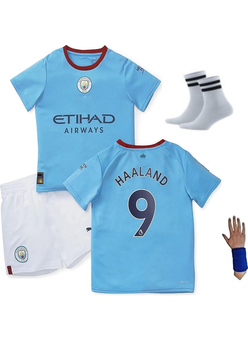 Yenteks - Manchester City Haaland 21/22 Season Set of 4 Kids Football Jersey Erling Haaland - Image 1