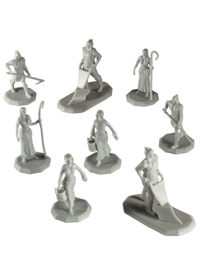 Monster Protectors Monster Townsfolk Mini Fantasy Figures 8Pc Fieldworker Non Player Character Npc Miniatures 1" Hexsized Compatible With Dnd Dungeons And Dragons Pathfinder And All Rpg Tabletop Games  - Image 1