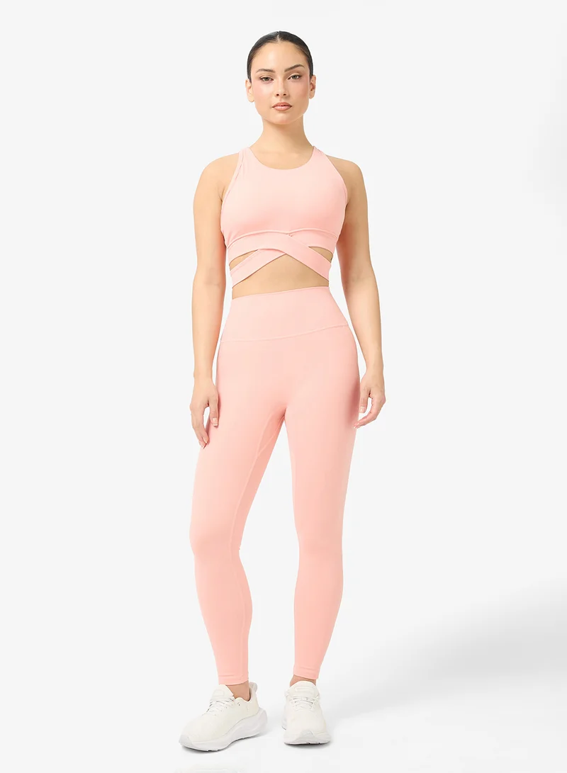 فورورد طقم توب وسروال ضيق بدون خياطة بظهر سباق ناعم الملمس