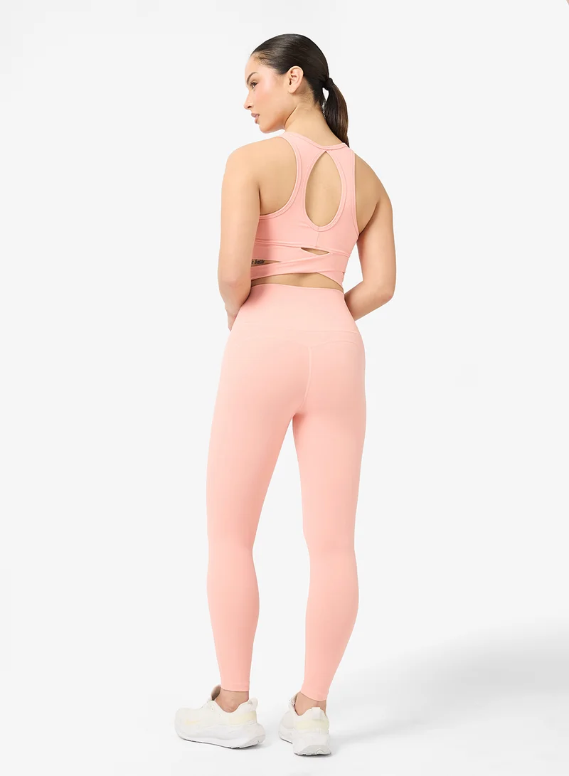 فورورد طقم توب وسروال ضيق بدون خياطة بظهر سباق ناعم الملمس