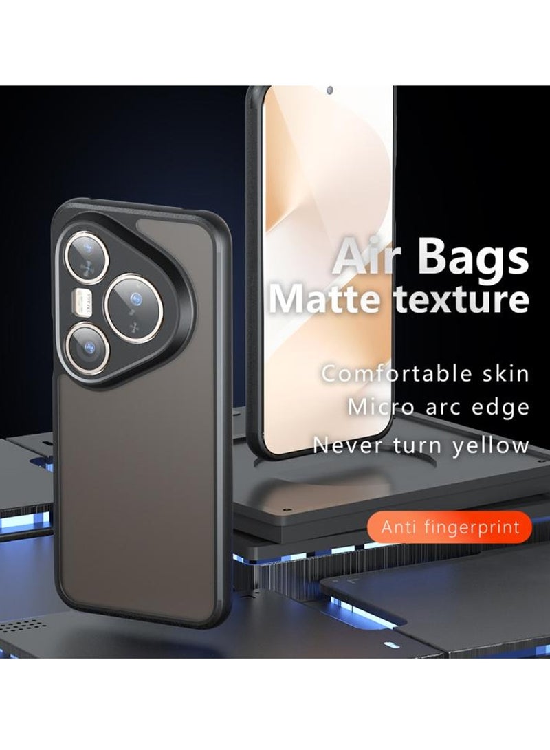 دبليو تيك هواوي بورا 80 برو+ 5G 2025 غطاء واقي هجين من TPU سيليكون مع حماية للكاميرا رفيع (MCAPSA) - شفاف/أسود - Image 2