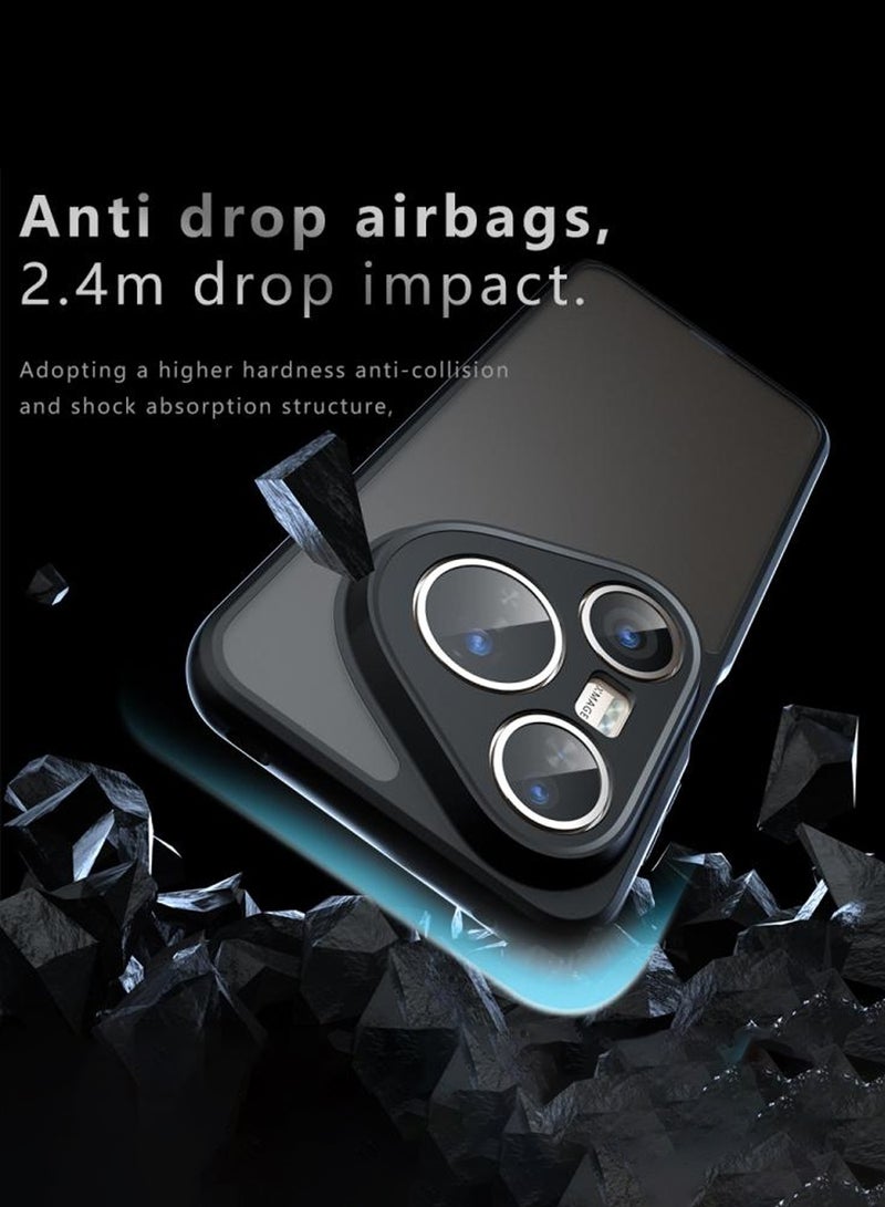 دبليو تيك هواوي بورا 80 برو+ 5G 2025 غطاء واقي هجين من TPU سيليكون مع حماية للكاميرا رفيع (MCAPSA) - شفاف/أسود - Image 4