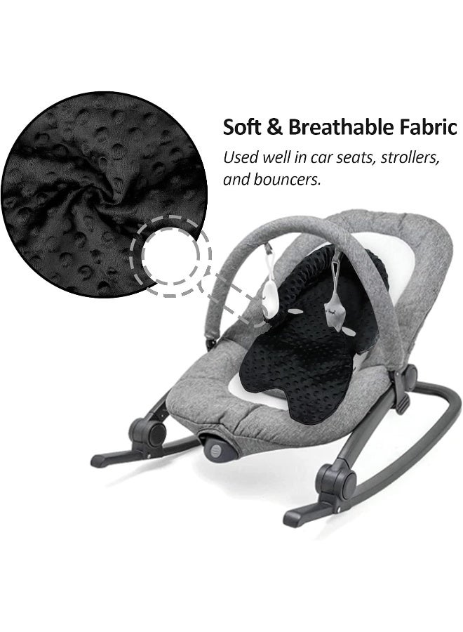 Pea Pod Car Seat Head Support Infant Baby Carseat Head Support & Strap Covers for Newborns Ultra Soft Minky Dotted Fabric Infant Car Seat Insert Perfect for Baby Carseats, Strollers, and Bouncers - Image 4