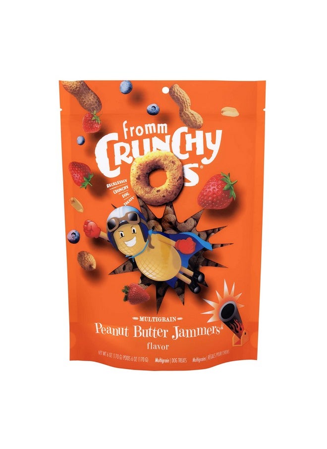 فروم حلوى الكلاب Crunchy Os Peanut Butter Jammers - حلوى الكلاب المقرمشة الفاخرة - وصفة زبدة الفول السوداني - 6 أونصة  - Image 1