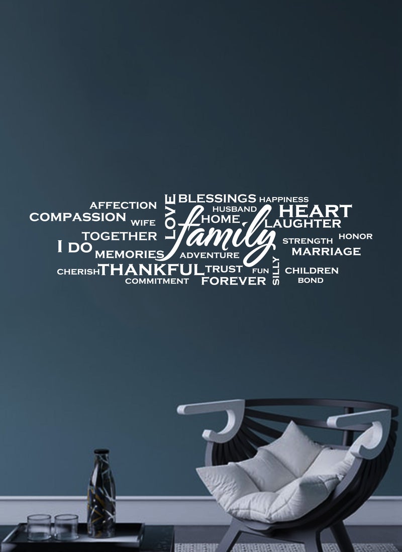 Spoil Your Wall Family WordArt Quote Wall Decal - Wall Arts Home Décor - Wall Sticker - 100x30 cm by Spoil Your Wall  - Image 1