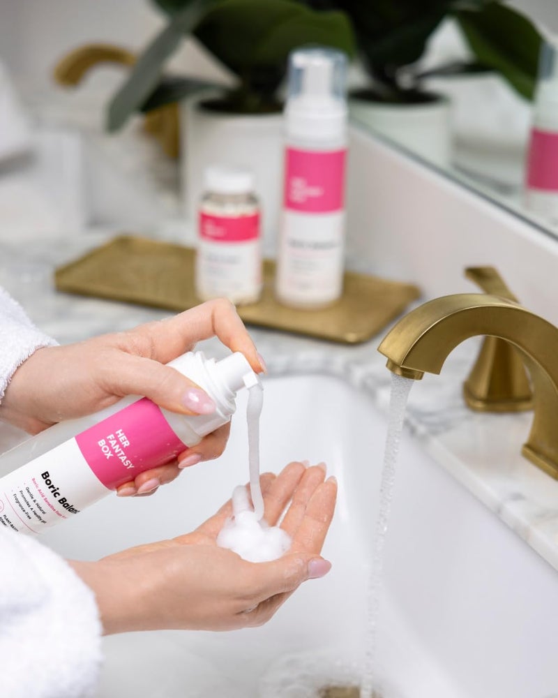 Her Fantasy Box | Boric Balance Yoni Foam Wash - Naturally Safe, pH-Balancing, Gentle Cleansing Formula for Daily Care, Odor Control, and Feminine Hygiene - Image 4