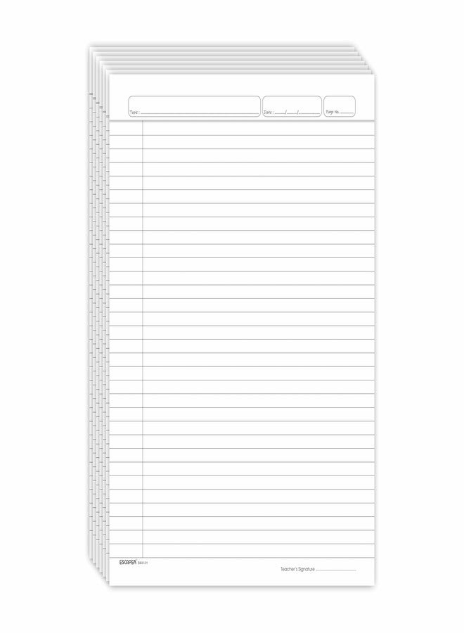 ESCAPER Classic A4 Two Side Ruled Sheets (50 Sheets), 90 GSM Designer White Paper for Writing, Printing, Assignments & Projects - Image 1