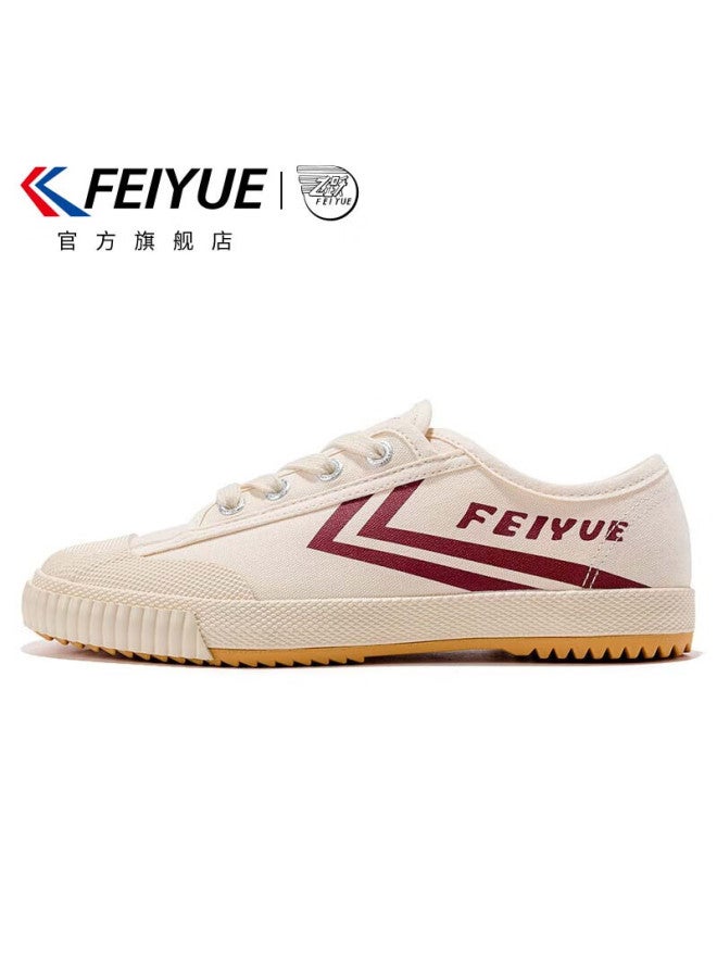 Feiyue Official Men's Canvas Shoes, New Summer Style Versatile Casual Shoes For Men, Wine Red, Size 42
