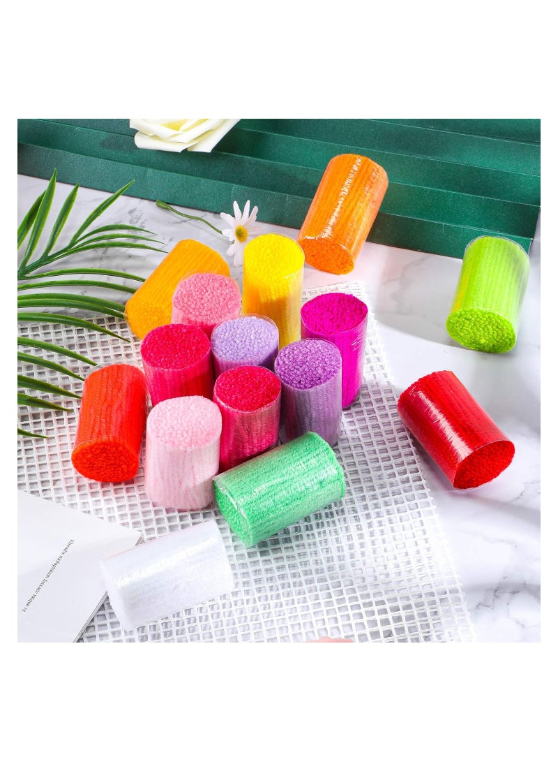 Excefore 30 Pieces Latch Hook Yarn Latch Hook Yarn Precut Assorted Colorful Yarn Bundles Cutter Rug Yarn DIY Latch Hook Yarn for Handmake Craft Sewing Knitting - Image 3