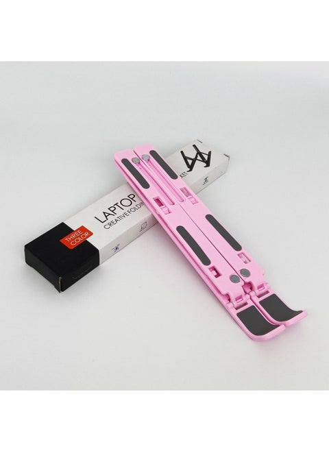 Laptop N3 Folding Computer Bracket Height Increasing Cooling Rack Game Book Universal Stable Rack Portable Applicable-Color:Pink ]