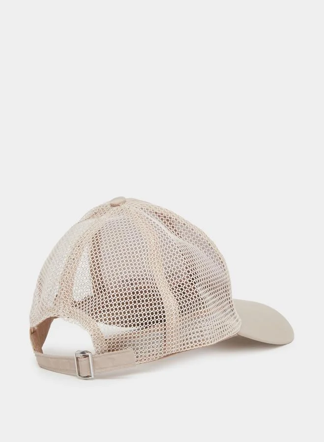 Styli Styli Men Letter Print Baseball Cap with Mesh Back