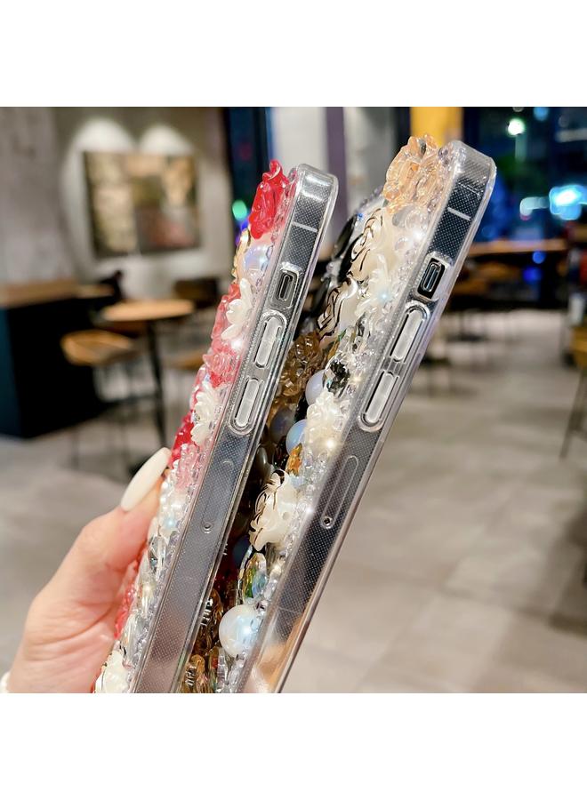 S-TOP Case For iPhone 11 Pro Max Rose Hand-set Pearl Diamond PC Phone Case - Image 5