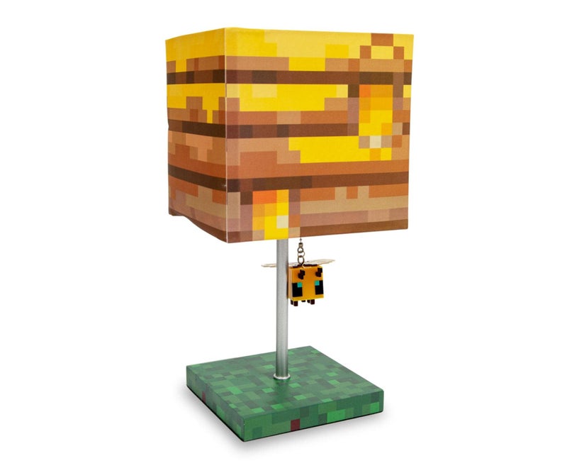 Minecraft Yellow Bee Nest Block Desk Lamp with 3D Bee Puller | Nightstand Table Lamp with LED Mood Light for Bedroom, Desk, Living Room, Playroom | Home Decor Kids Room Essentials | Video Game Gifts - Image 1