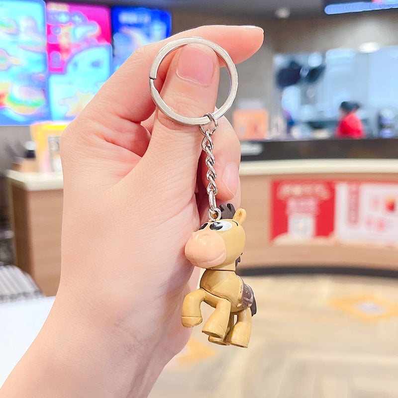Toy Story Keychain Buzz Lightyear Cute Cartoon Figurine Charm Horse of Hearts-Pendant