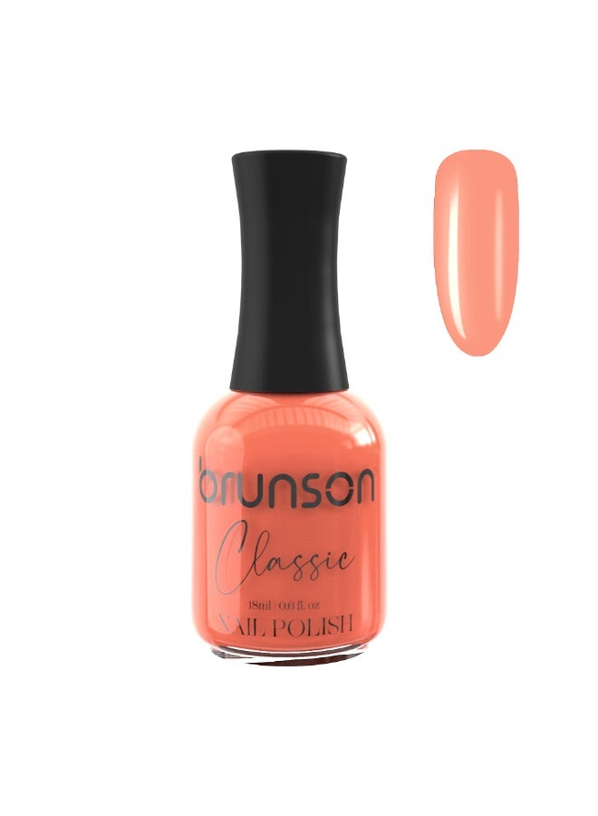 Brunson Classic Nail Polish 18ml Fast Dry Nail Lacquer Nail Harderner Normal Polish Glossy Gel Effect Quick Air Dry Long-Lasting Natural Nail Enamel Salon Quality Manicure Pedicure Regular Polish - Image 1
