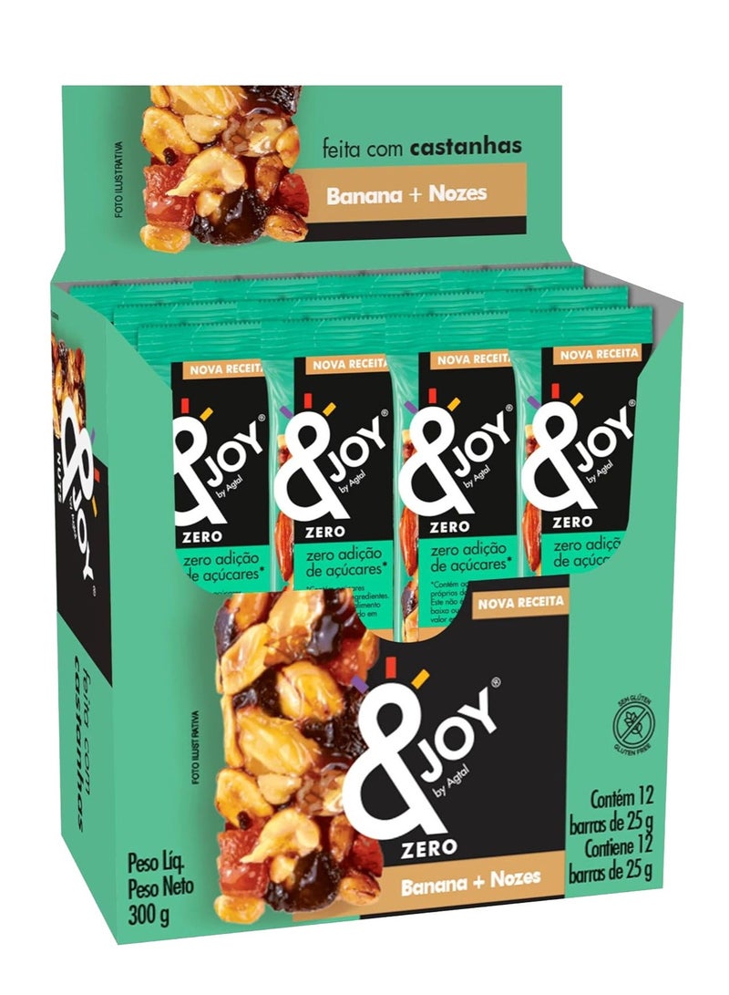 Enjoy snacks Enjoy Zero Sugar Nuts Bar Banana and walnuts (Pack of 12) - Image 1