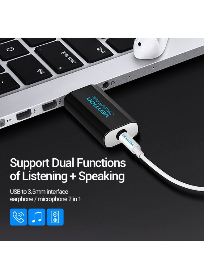 فينشن VENTION USB External Sound Card Black Metal Type (CTIA) Model # VAB-S15-B  - Image 4