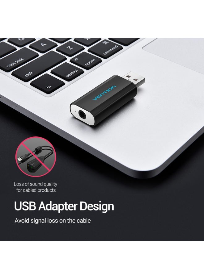 فينشن VENTION USB External Sound Card Black Metal Type (CTIA) Model # VAB-S15-B  - Image 5