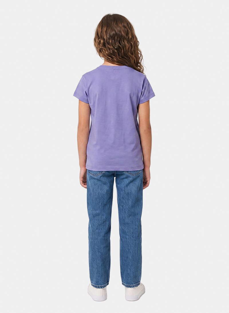 Andora Regular Fit Slip On Printed Girls T-Shirt - Purple - Image 3