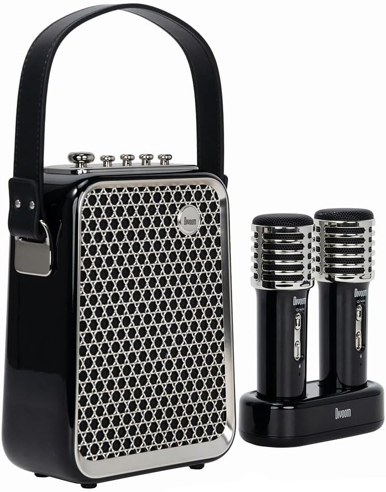 Divoom SongBird-HQ Dual Karaoke Bluetooth Speaker with Microphone (Black) - Image 2