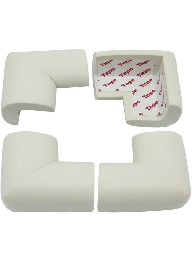 ZXUEZHENG 4 Pack Soft Foam Baby Proofing Corner Guards & Edge Protectors, Pre-Taped Table Corner Protector, Children Safety Furniture Desk Bumper, Cushion for Sharp Corners, L Type,White - Image 1