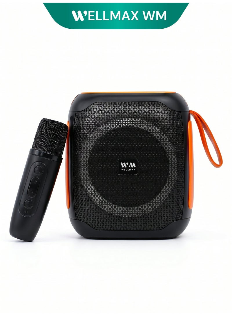 WELLMAX WM Portable Bluetooth Speaker Wireless Deep Bass Sound Waterproof Outdoor Speaker with Long Battery TF Card AUX for Travel Party – WMAX-SKR86 - Image 1