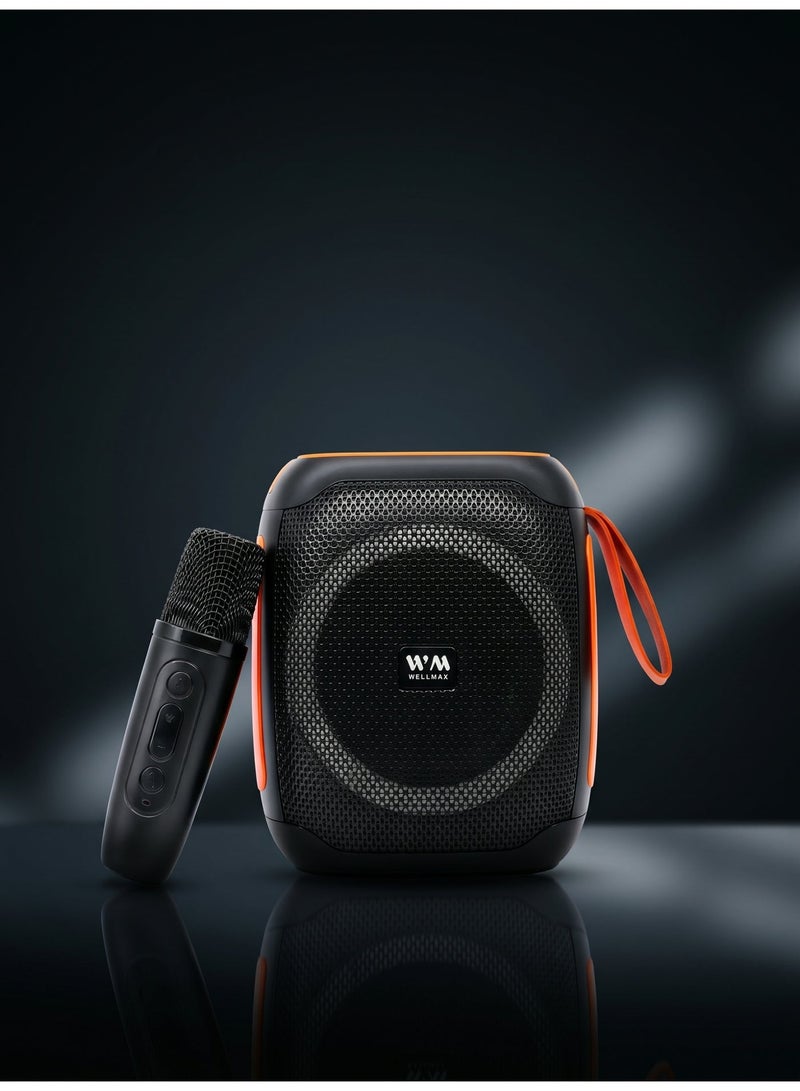 WELLMAX WM Portable Bluetooth Speaker Wireless Deep Bass Sound Waterproof Outdoor Speaker with Long Battery TF Card AUX for Travel Party – WMAX-SKR86 - Image 2