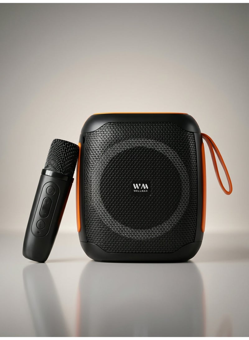 WELLMAX WM Portable Bluetooth Speaker Wireless Deep Bass Sound Waterproof Outdoor Speaker with Long Battery TF Card AUX for Travel Party – WMAX-SKR86 - Image 4