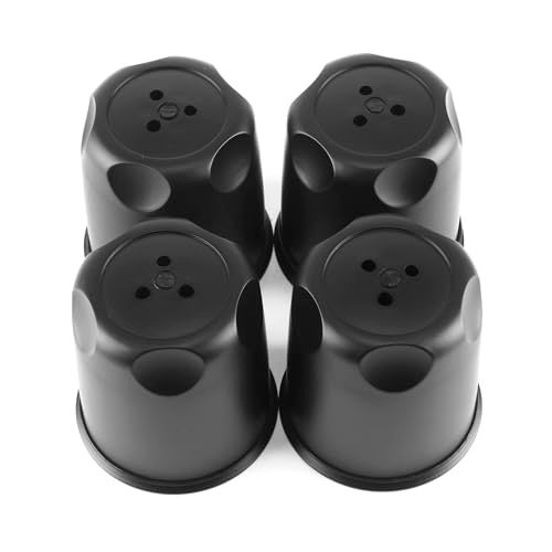 RTRHINOTUNING 4PCS 83mm Wheel Center Caps OD: 83mm(3.27in) Black Car Wheel Center Hub Caps - Image 1