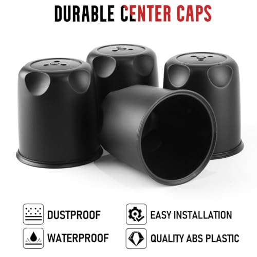 RTRHINOTUNING 4PCS 83mm Wheel Center Caps OD: 83mm(3.27in) Black Car Wheel Center Hub Caps - Image 3