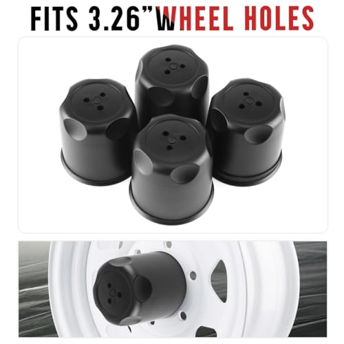 RTRHINOTUNING 4PCS 83mm Wheel Center Caps OD: 83mm(3.27in) Black Car Wheel Center Hub Caps - Image 4