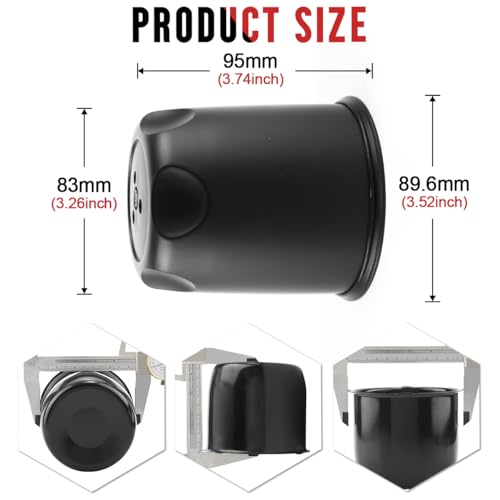 RTRHINOTUNING 4PCS 83mm Wheel Center Caps OD: 83mm(3.27in) Black Car Wheel Center Hub Caps - Image 2