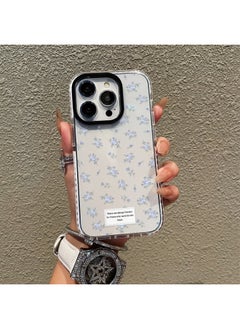 Ins Small Fresh Floral Mobile Phone Case Apple 11promax Two-color Transparent Case 12pm Explosions 15pro Women-Color:Two-color Transparent Shell-hz Small Fresh Floral-white Edge-Applicable Model:iphone 11ProMax