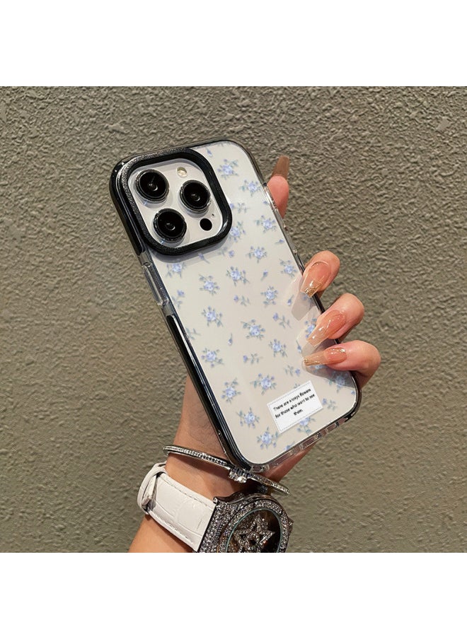 Generic - Ins Small Fresh Floral Mobile Phone Case Apple 11promax Two-color Transparent Case 12pm Explosions 15pro Women-Color:Two-color Transparent Shell-hz Small Fresh Floral-white Edge-Applicable Model:iphone 11ProMax - Image 1