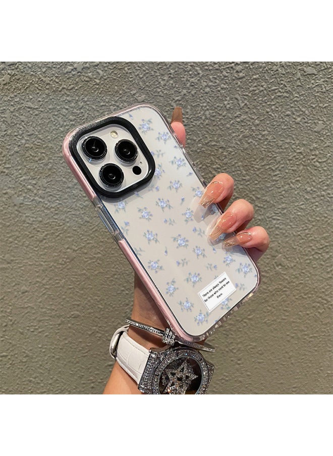 Generic - Ins Small Fresh Floral Mobile Phone Case Apple 11promax Two-color Transparent Case 12pm Explosions 15pro Women-Color:Two-color Transparent Shell-hz Small Fresh Floral-white Edge-Applicable Model:iphone 11ProMax - Image 1