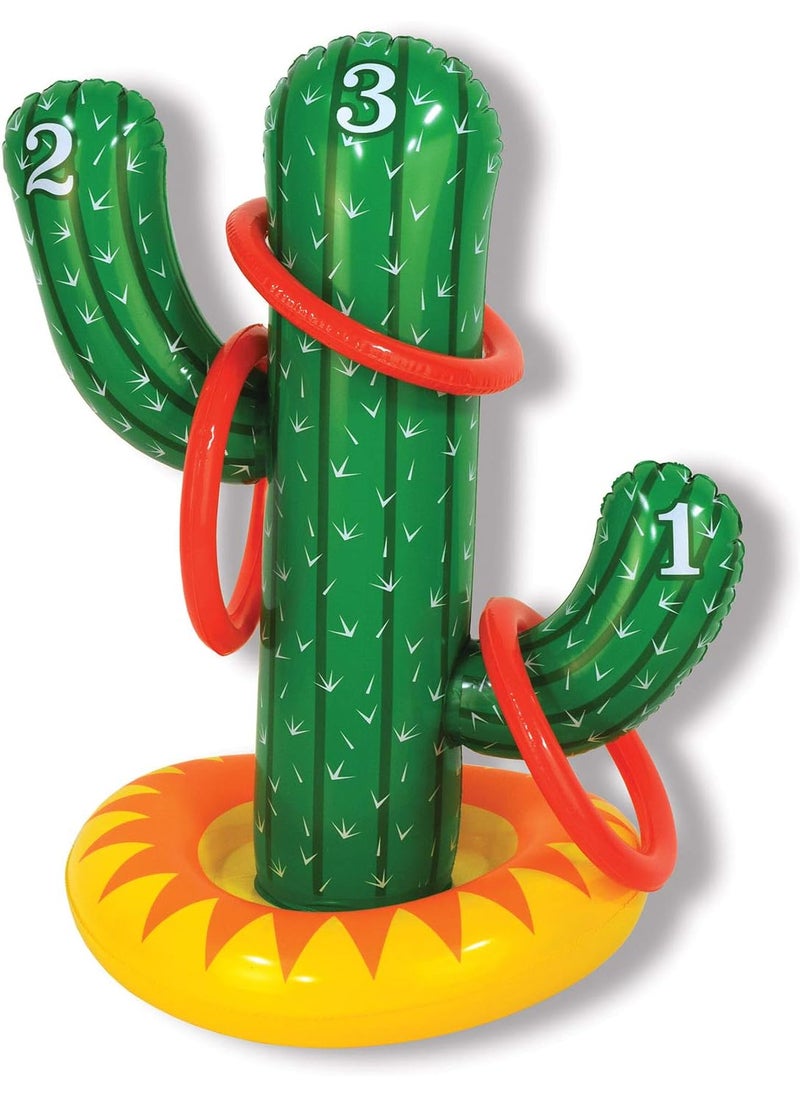 Beistle Beistle Fiesta Party Plastic Inflatable Cactus Ring Toss Game for Mexican Cinco De Mayo Celebrations Western Cowboy Birthday Party Supplies 725  - Image 1
