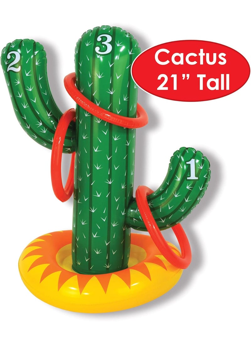 Beistle Beistle Fiesta Party Plastic Inflatable Cactus Ring Toss Game for Mexican Cinco De Mayo Celebrations Western Cowboy Birthday Party Supplies 725  - Image 2