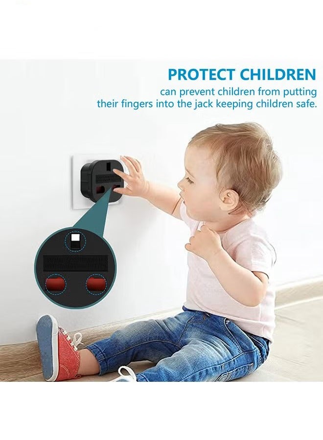 3 Pack UK to US Plug Adaptor Type G to Type A and B UK to USA, Canada, Australia, Japan, Thailand, Mexico, Jamaica, Dominican Republic, Barbados, China and more 2 Pin Flat Travel Adapter (Black) - Image 3