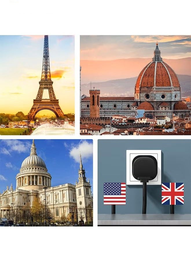 3 Pack UK to US Plug Adaptor Type G to Type A and B UK to USA, Canada, Australia, Japan, Thailand, Mexico, Jamaica, Dominican Republic, Barbados, China and more 2 Pin Flat Travel Adapter (Black) - Image 5