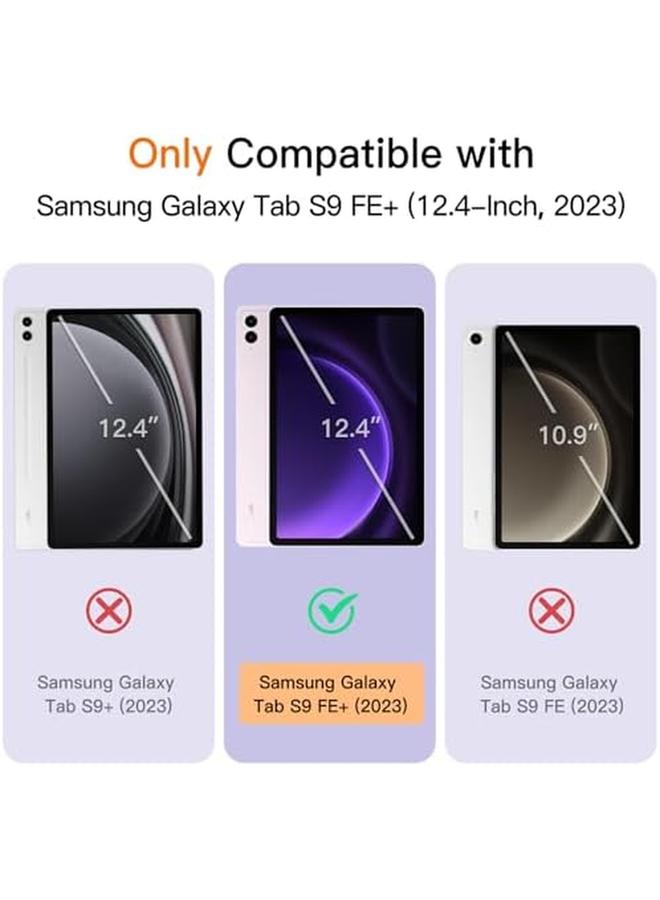 Jetech Case For Samsung Galaxy Tab S9 Fe Plus S9 Fe Plus 12.4 Inch With S Pen Holder Soft Tpu Tri Fold Stand Protective Tablet Cover Support S Pen Charging Auto Wake Sleep Light Purple - Image 2