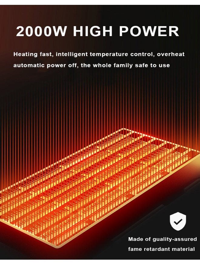 سوكاني مدفأة مروحة، مدفأة سطح مكتب صغيرة، 2000 واط، اختيار هواء بارد/دافئ/ساخن، منظم حرارة قابل للتعديل بثلاث سرعات لفصل الشتاء، مدفأة محمولة مع مؤشر ضوئي - Image 4