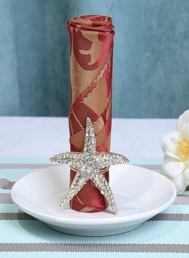 Joyindecor Crystal Starfish Napkin Rings - Rhinestone Coastal Nautical Napkin Ring Holders for Wedding Party, Beach/OceanTheme Dining Table Decoration Accessories (6) - Image 5